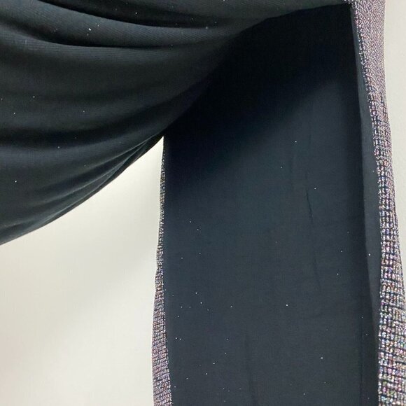 Lama Jouni Slinky Maxi Skirt Medium Black Silver Sparkly Holiday High Slits NEW - Picture 13 of 16
